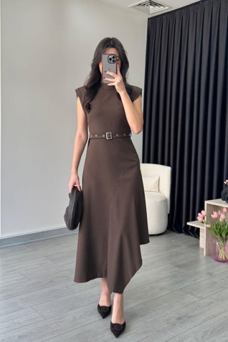 فستان ستايل Zara بني