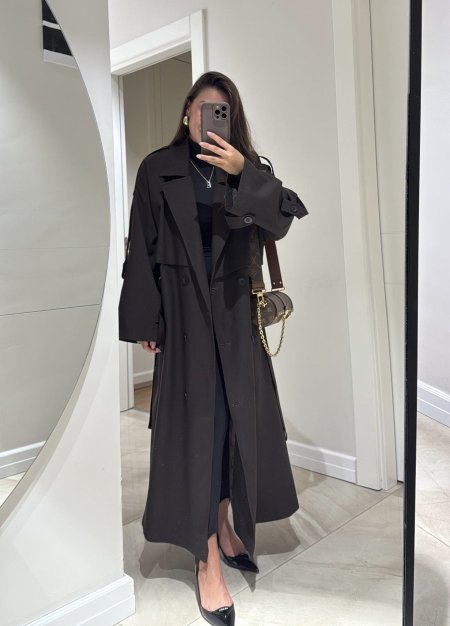 ترنش كوت Premium oversize بني