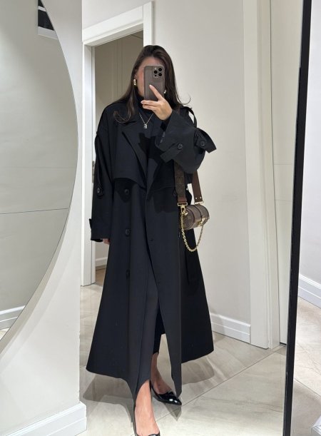 ترنش كوت Premium oversize اسود