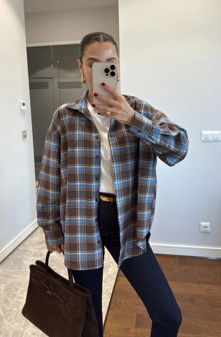 قميص كاروهات شتوي